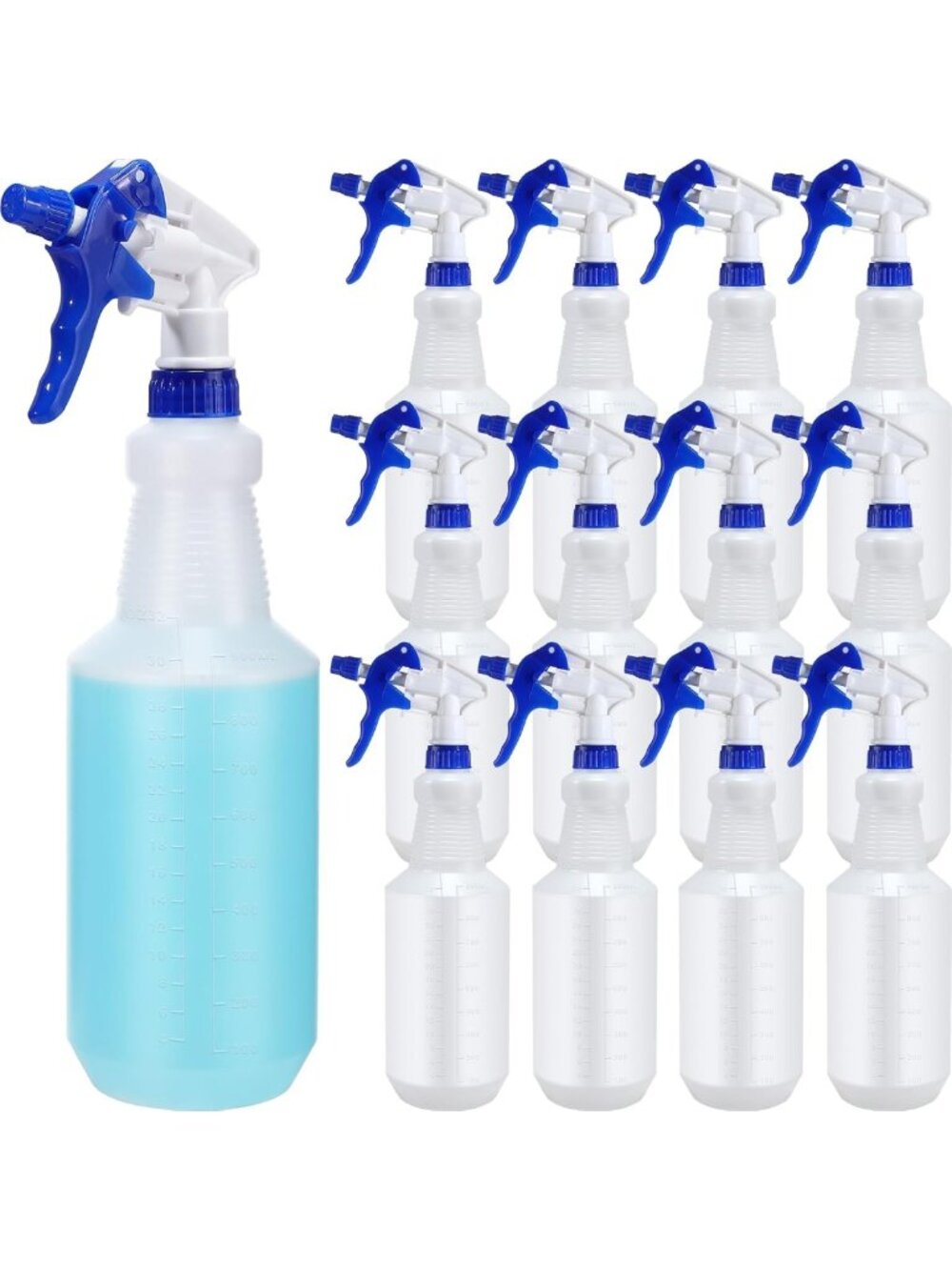 12 Pack 32 oz Heavy Duty Leakproof Spray Bottles - Adjustable Nozzle for